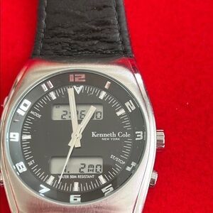 Kenneth Cole Black Dial Silver Case Watch